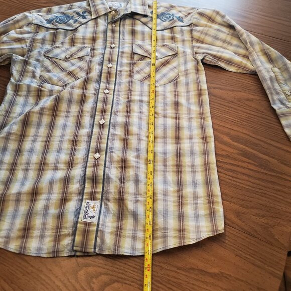 Panhandle Slim Western Westmoor Men's Small Pearl Snap Shirt - Picture 10 of 10